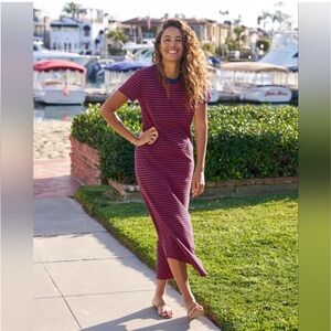 Frank & Eileen Harper Maxi Dress – Red & Navy Stripe – Size S